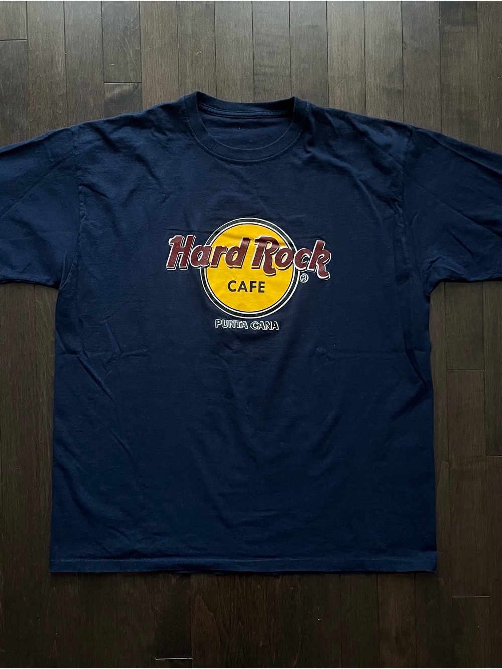 Hard Rock Cafe Navy Tee with Yellow Logo